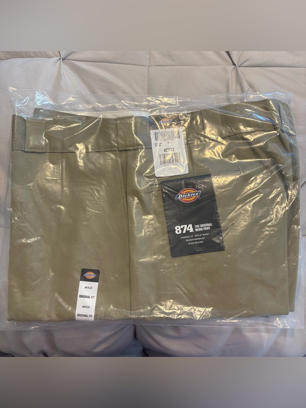 Dickies 874 Original Fit Work Pants Mens 40x32 Khaki Workwear Uniform Straight